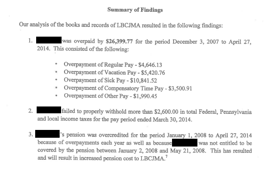 A screenshot of a portion of the second audit.