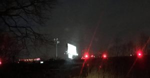 The bus and emergency vehicles at the scene. Credit: Barry Mount Jr.