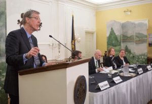 Department of Drug and Alcohol Programs Secretary Gary Tennis addressing state officials. 