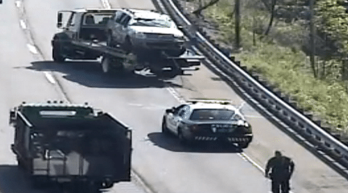 SUV Overturns & Causes Jam On Route 1