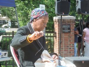 Louise Davis, 80, portraying Tubman, Credit: Chesner Schlatter