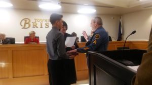 Ralph Johnson being sworn in. Credit: Tom Sofield/LevittownNow.com