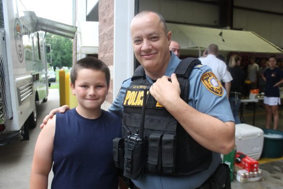 Sailman with Falls Township Lt. Hank Ward. Credit: Tom Sofield/LevittownNow.com