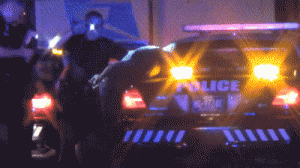 A man in custody of police. Credit: Ron Roberts