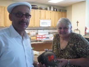 Rodney Wyatt with a volunteer last week. Credit: Rodney Wyatt