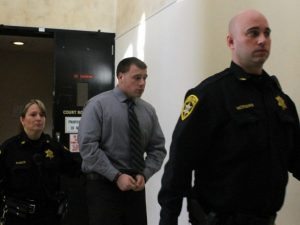 Charles Horrocks being led out of the Bucks County Courthouse in 2012. Credit: Tom Sofield/LevittownNow.com