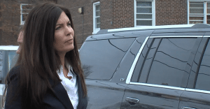 Kathleen Kane watching a drug investigation take place in Philadelphia. Credit: PA Internet News Service