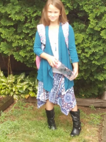 Heading to the first day of third grade at Hoover Elementary School. Credit: Kim Giangrante