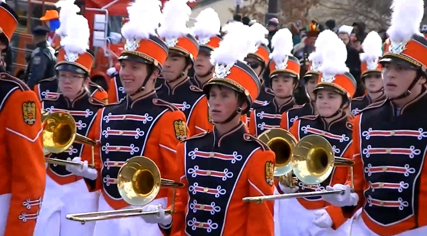 Pennsbury High School Marching Band Prepares To Step Off For Thanksgiving Day Parade