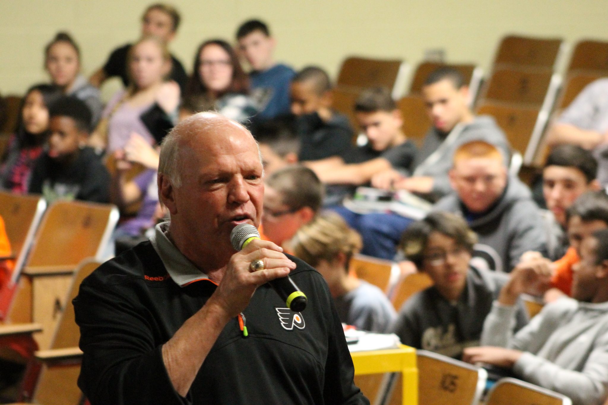 Middle Schoolers Get Visit From Flyers Legend