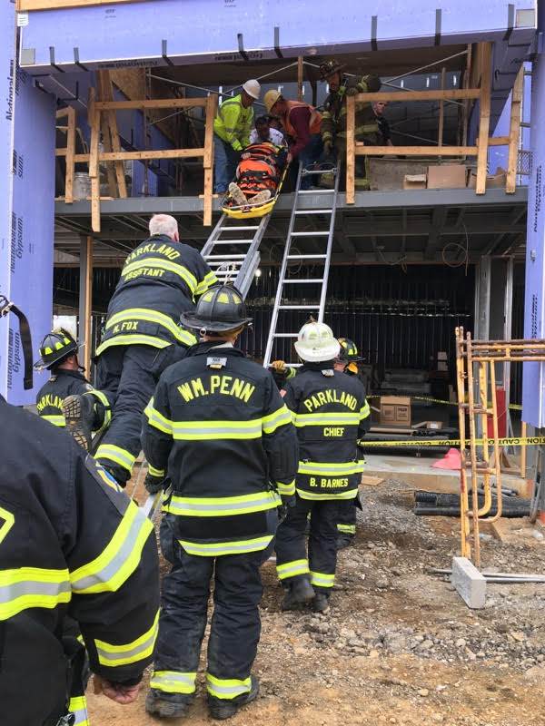 Construction Worker Rescued After Fall From Scaffolding