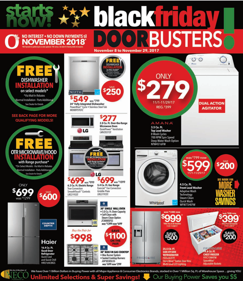 See Black Friday 2017 Specials At Blonder’s Appliance Center