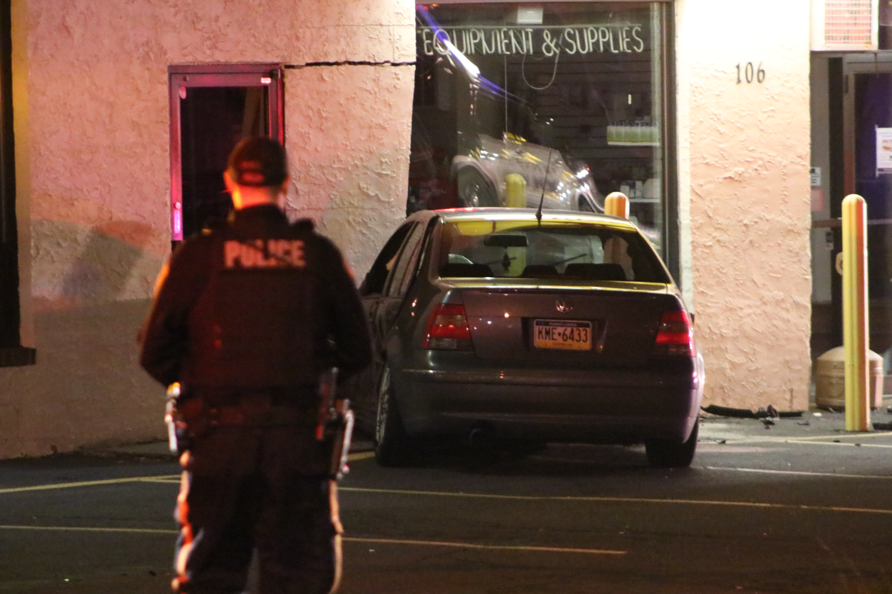 Car Strikes Building Along West Lincoln Highway