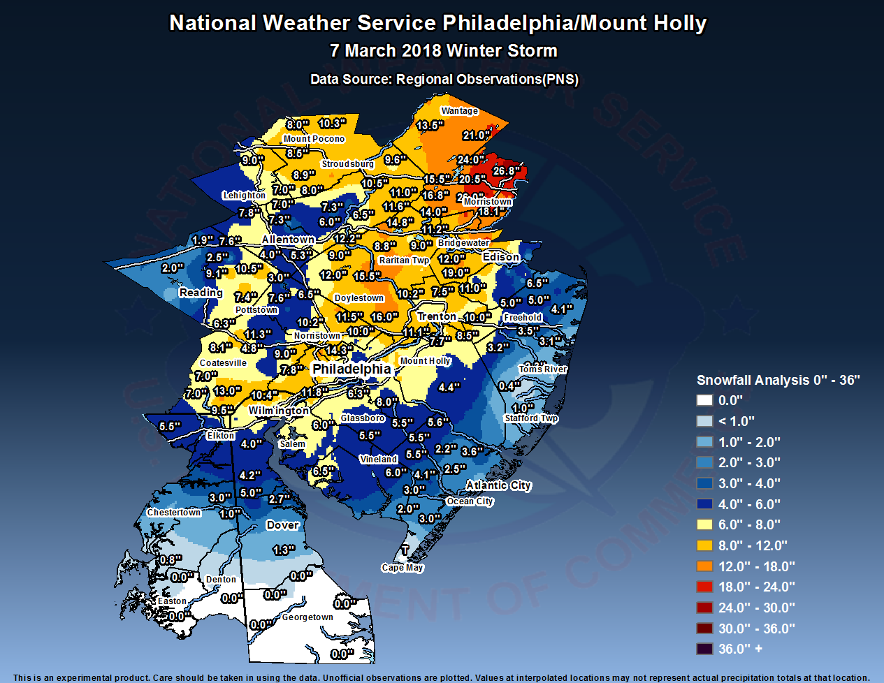 See How Much Snow The Area Received