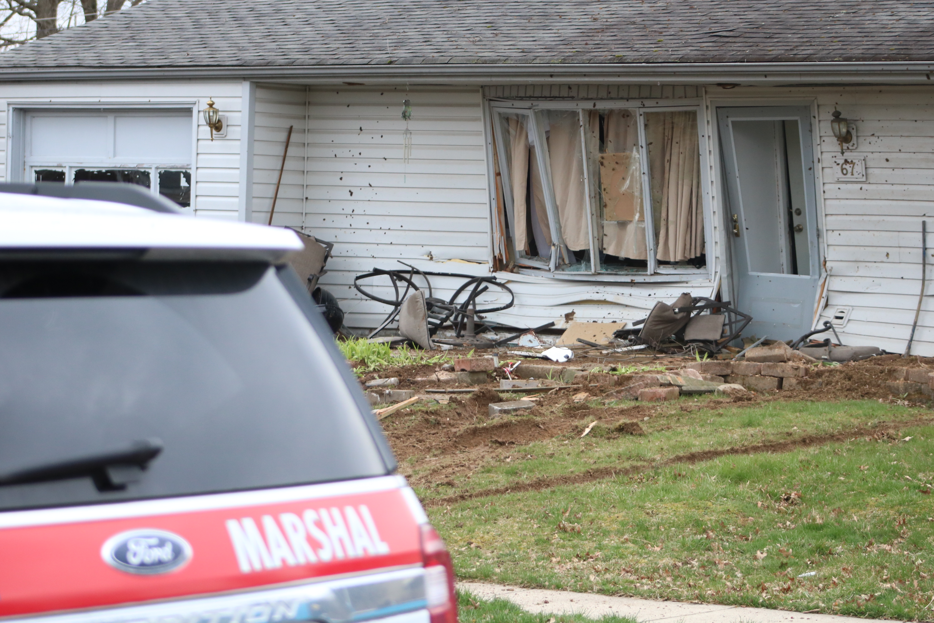 Truck Rams Home, Drives Off