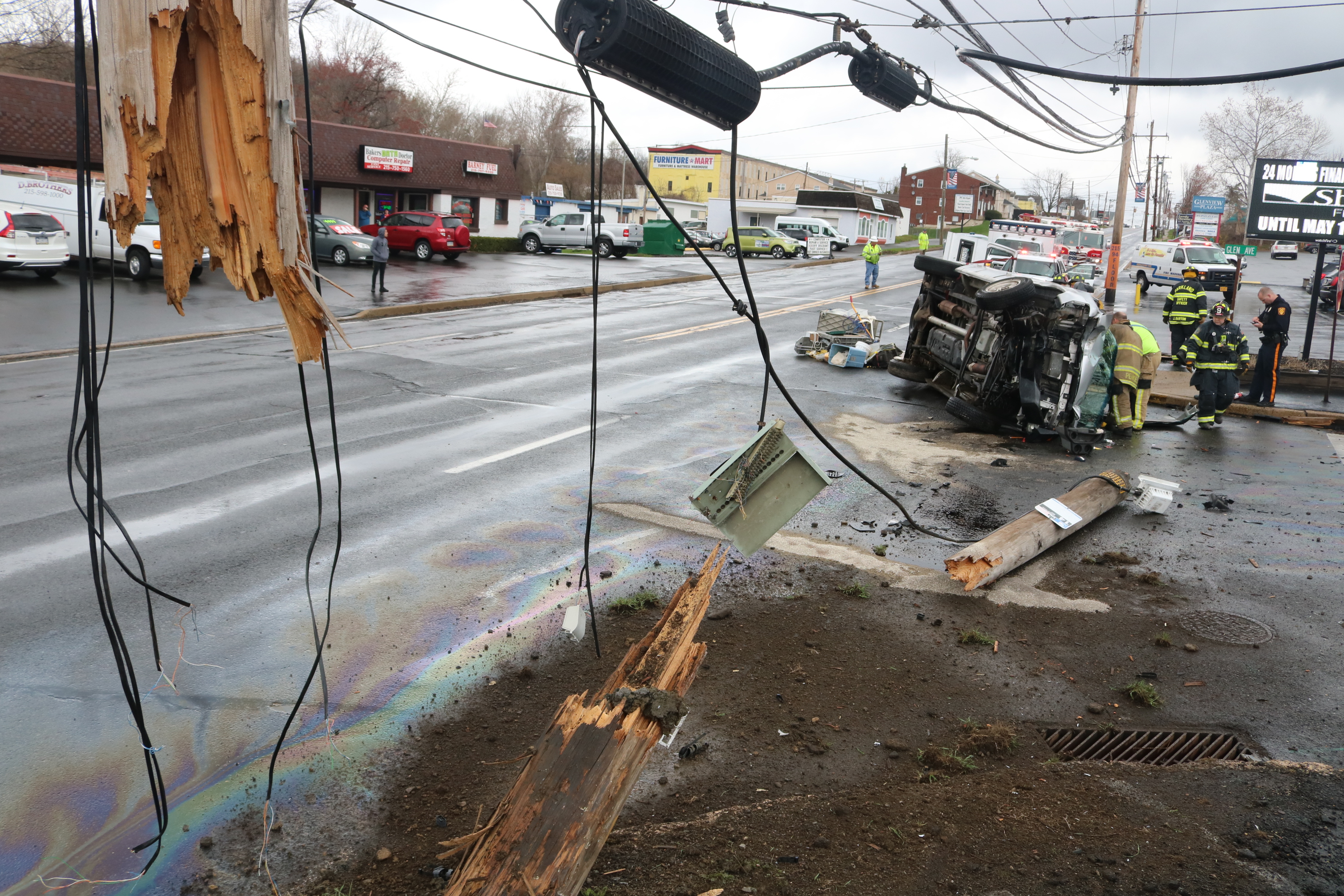 Firefighters Free Man From Flipped Van