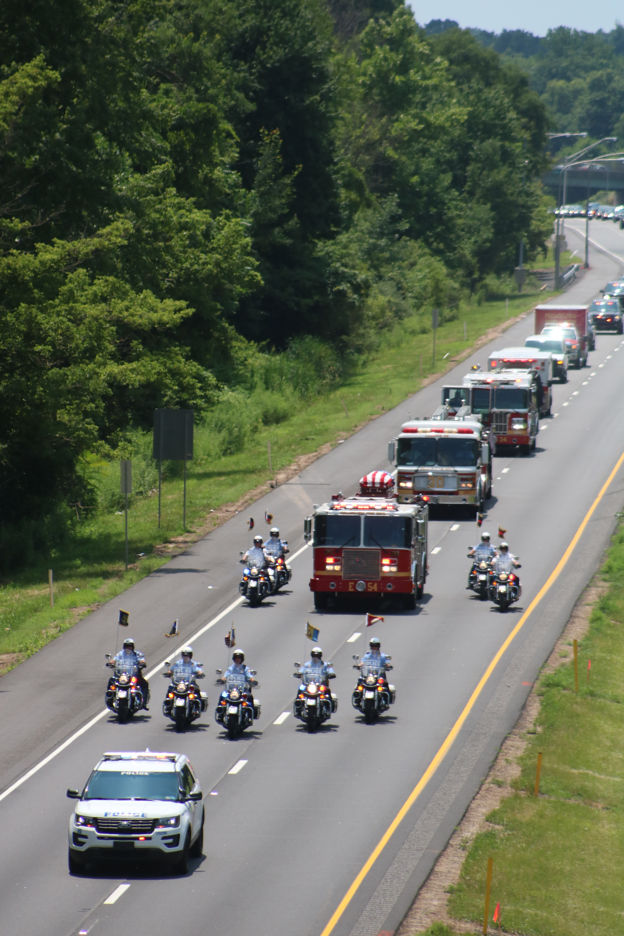 Fallen Philadelphia Firefighter’s Procession Travels Through Lower Bucks County
