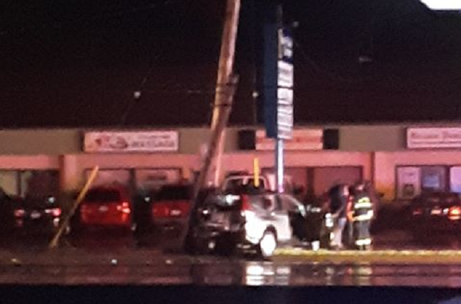 Overnight Crashes Damage Utility Poles
