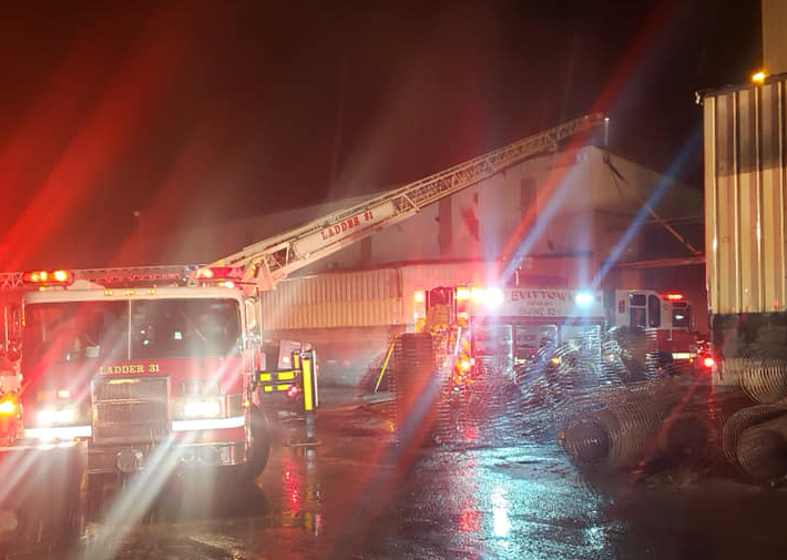 Fire At Concrete Company Damages Building