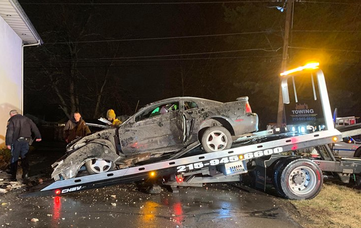 No Life-Threatening Injuries After Mustang Smashes Into Bar