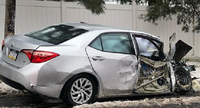 Propane Truck, Car Crash Along New Falls Road