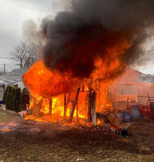 Shed Fire Damages Home