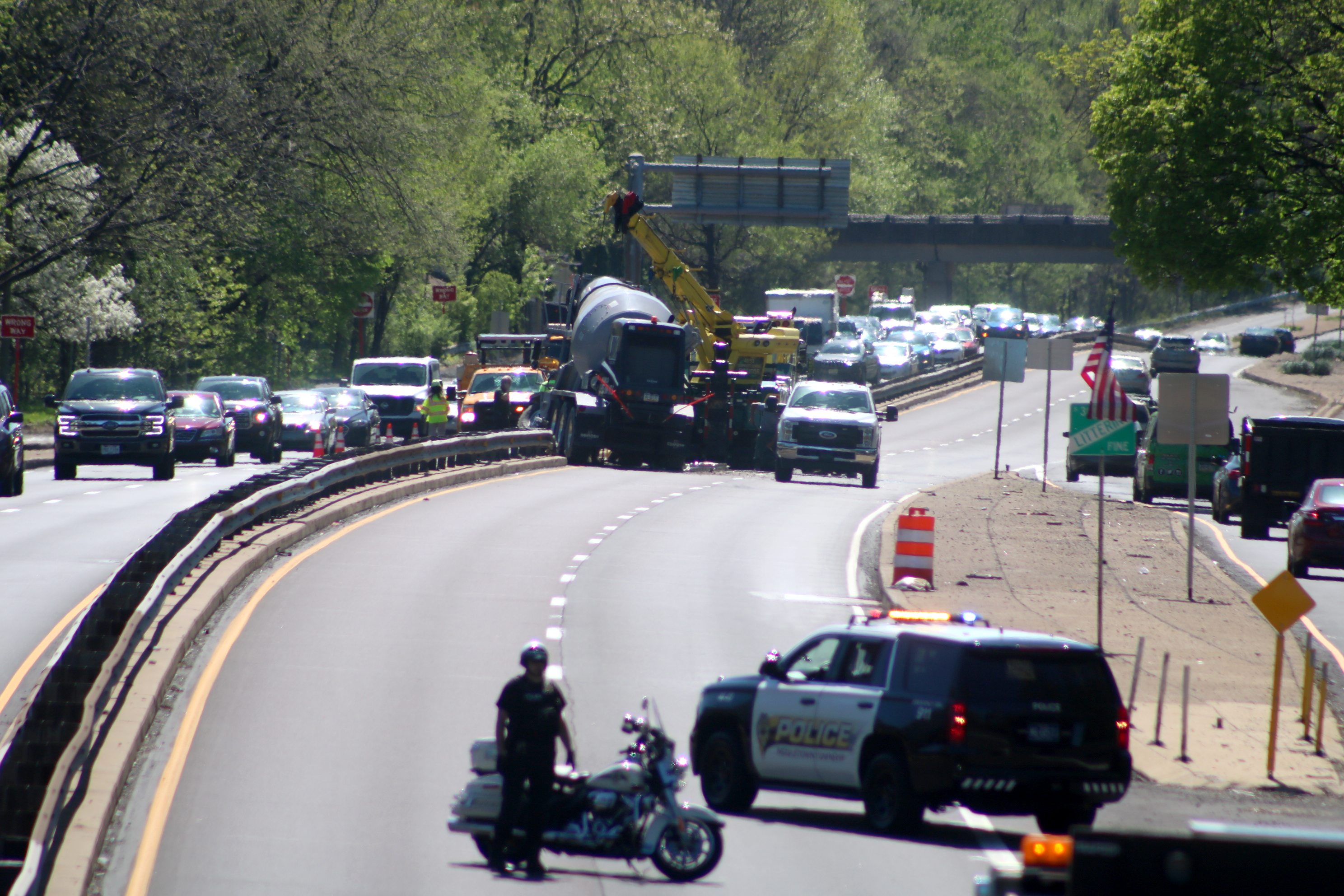 Cement Mixer Crashes Along Route 1