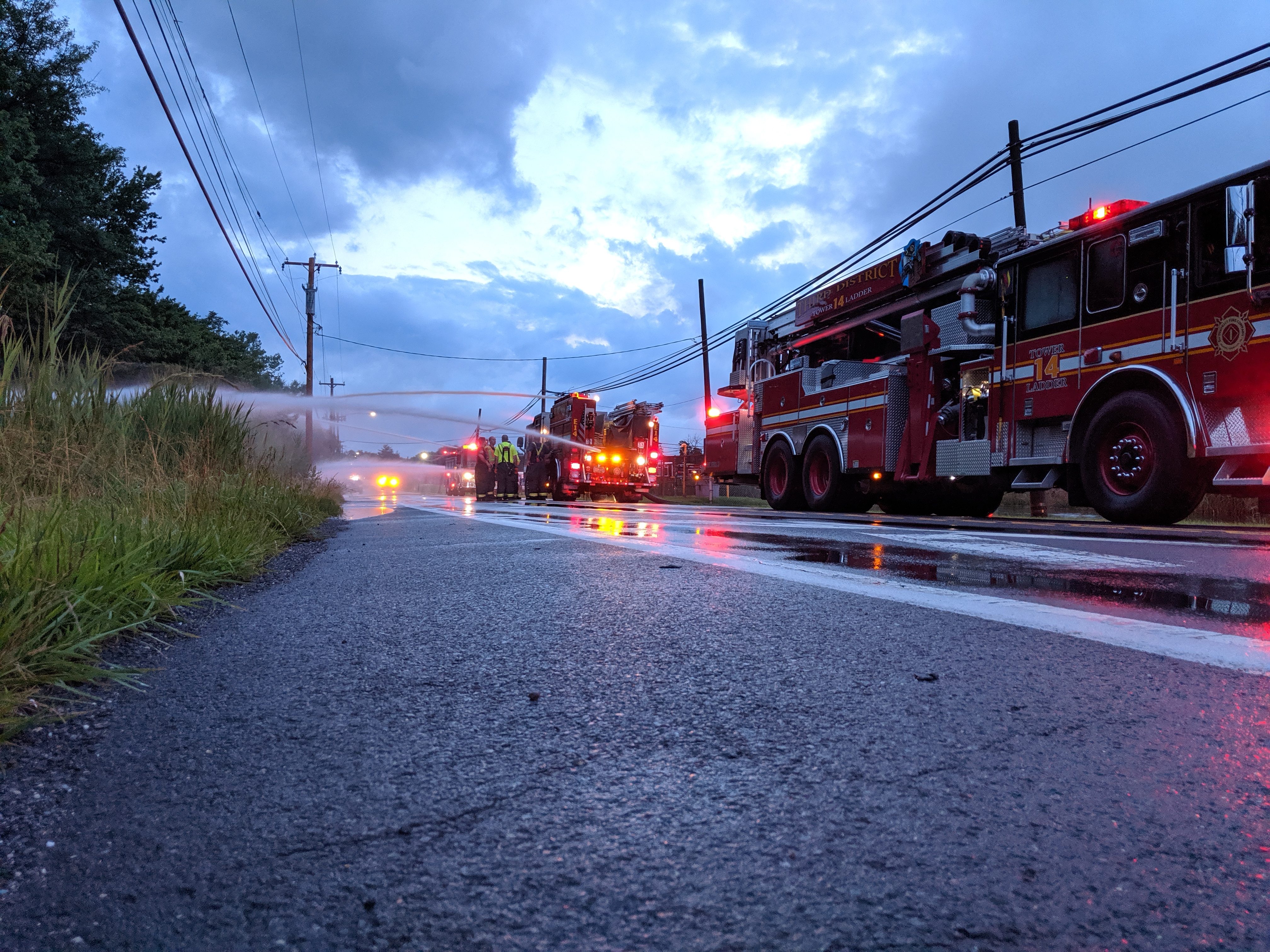 Fire Crews Pump Flood Water In Croydon