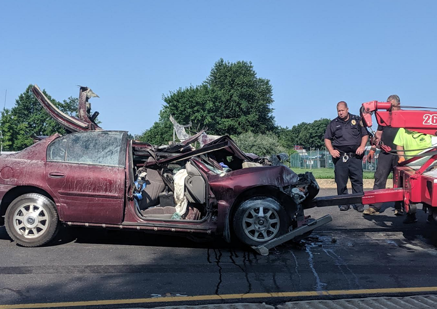 Man Badly Hurt In Head-On Crash With Fire