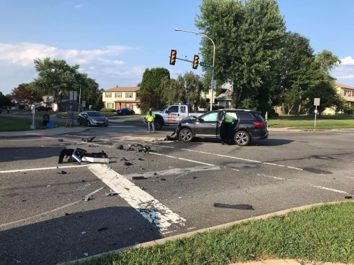 Crash At Intersection Flips SUV On Side