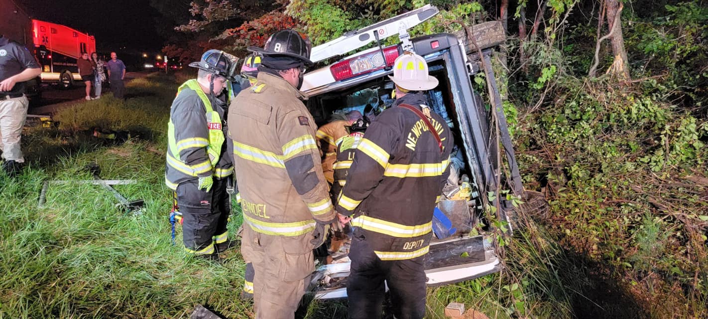 Van Flies Off I-295, Driver Trapped