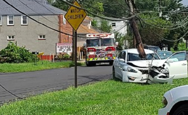 Car Hits Pole Along Beaver Dam Road