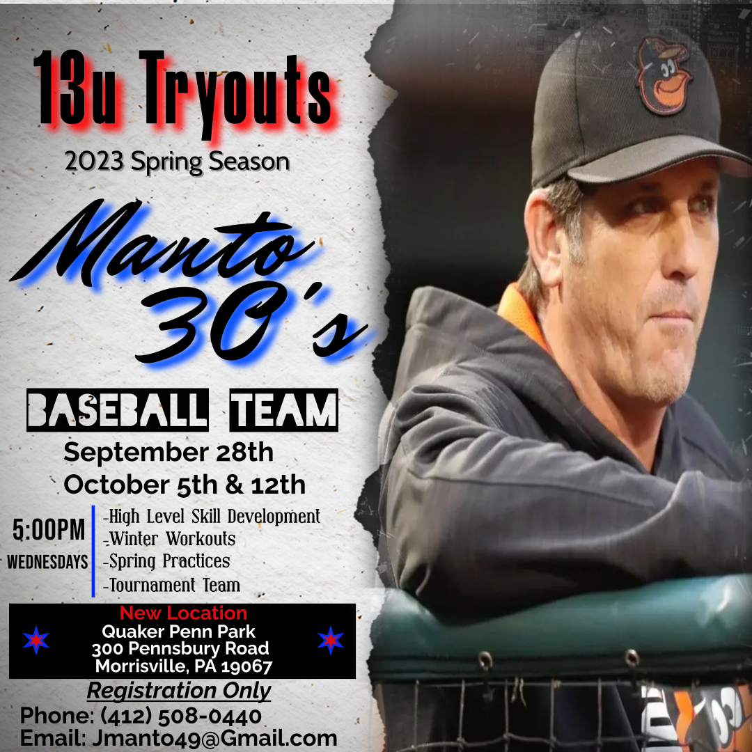 Manto Player Development Center Hosting Tryouts For Youth Baseball