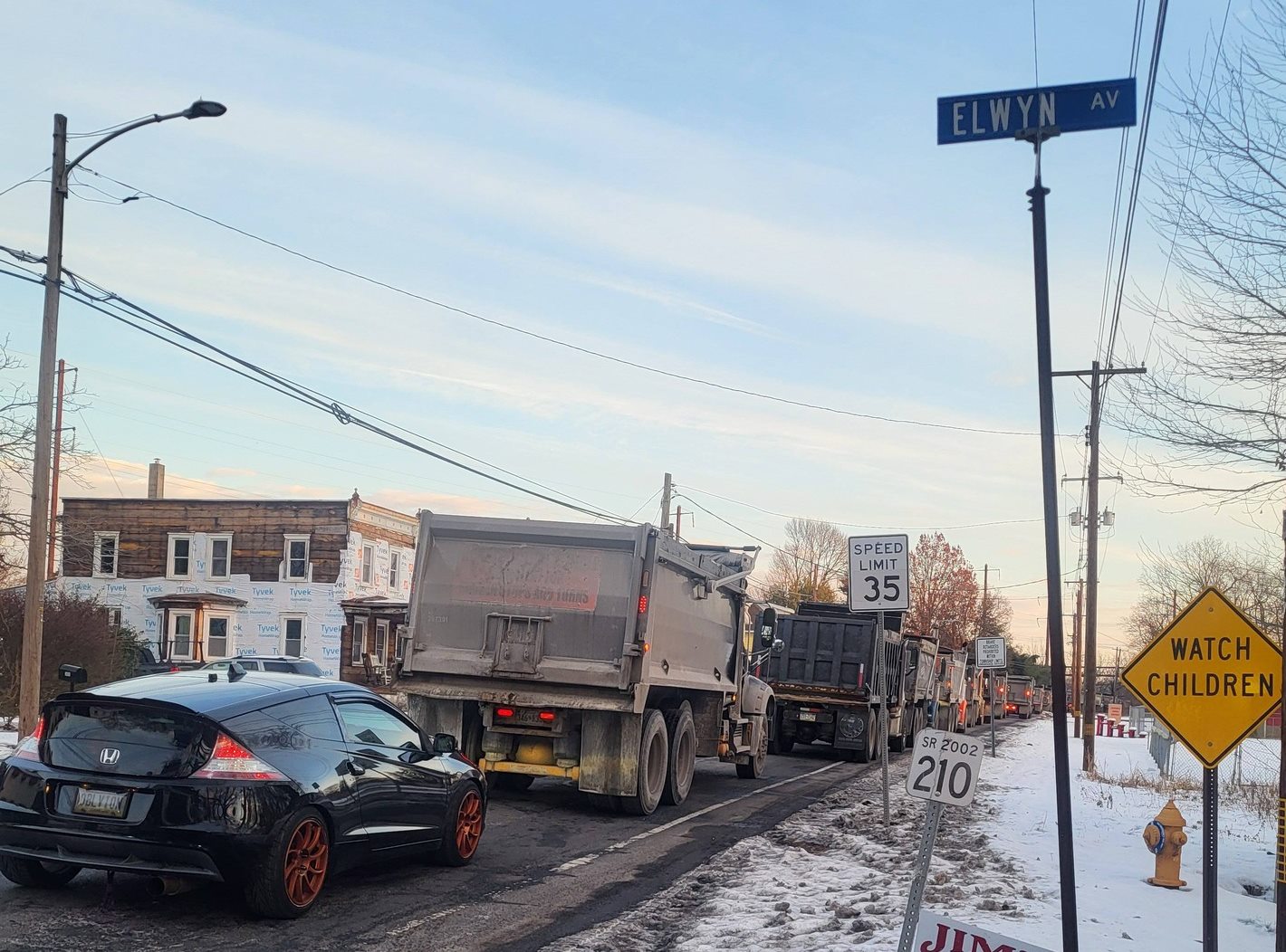 Gridlock As Dump Trucks Scramble To Load Up With Rock Salt