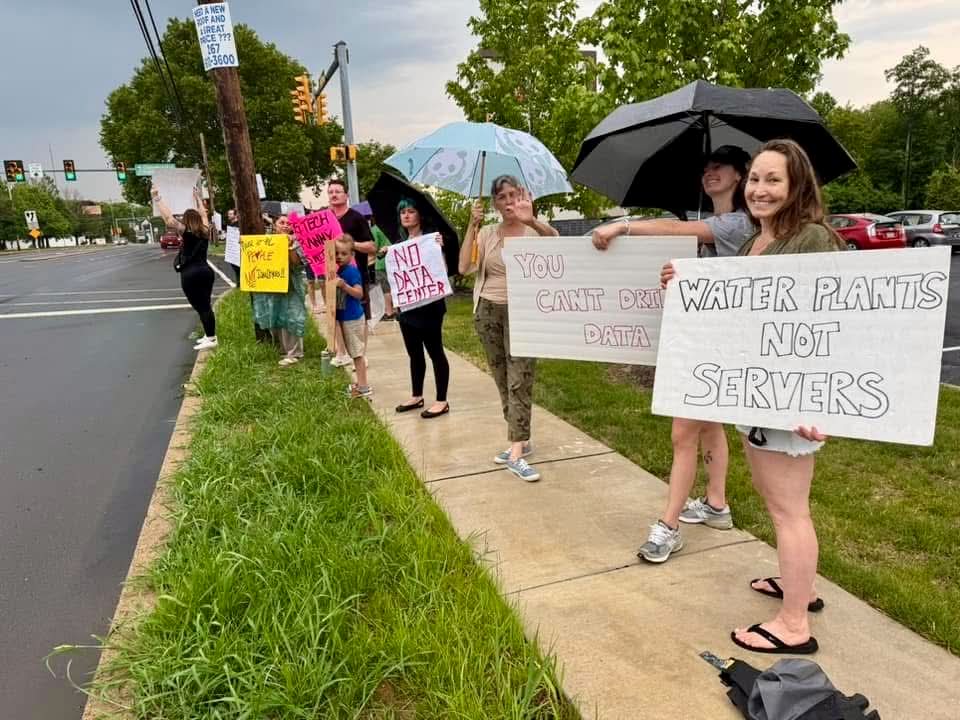 Falls Twp. Residents Protest Amazon Data Center Ahead Of Public Meeting