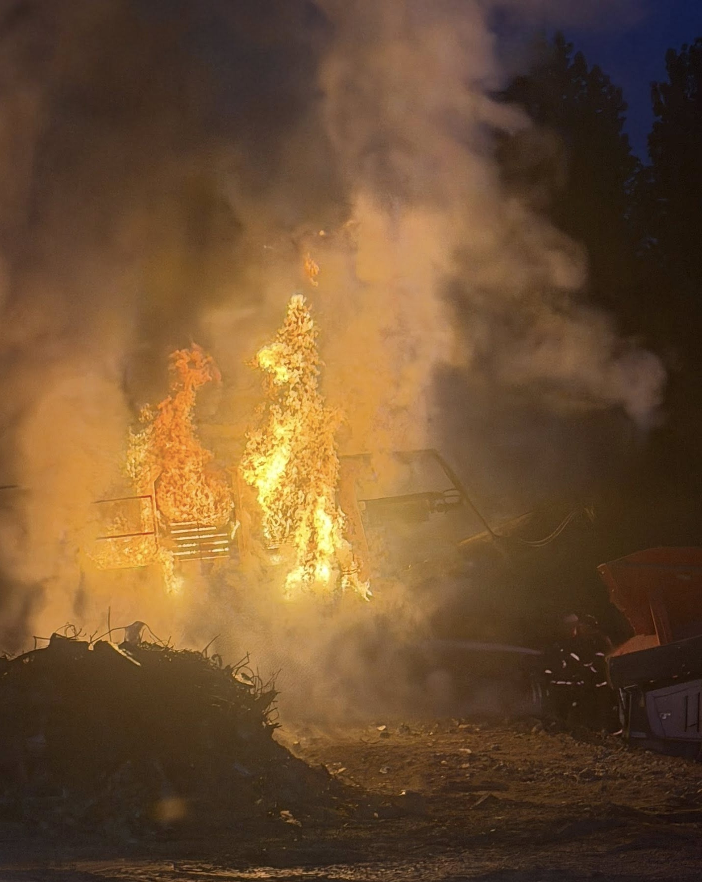 Rock Crusher Catches On Fire